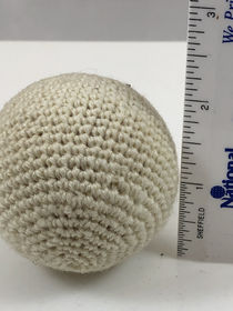 Hand knit Crocheted Ball 2-inch Solid White
