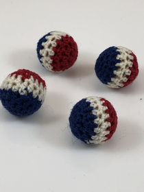 Hand-Knit 4 Balls for Cups & Balls 3/4" Multi color