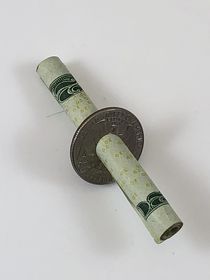 Cigarette, Bill or Pencil Thru Quarter