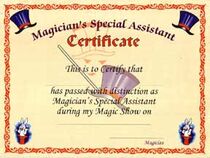 Magician's Assistant Certificate