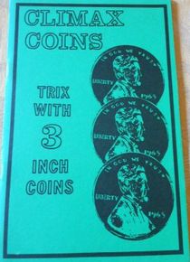 Climax Coins -"Trix with 3" Coins" book by Jerry Mentzer